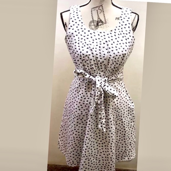 Cynthia Rowley Summer Dress White Swan Print 6 - Picture 8 of 8